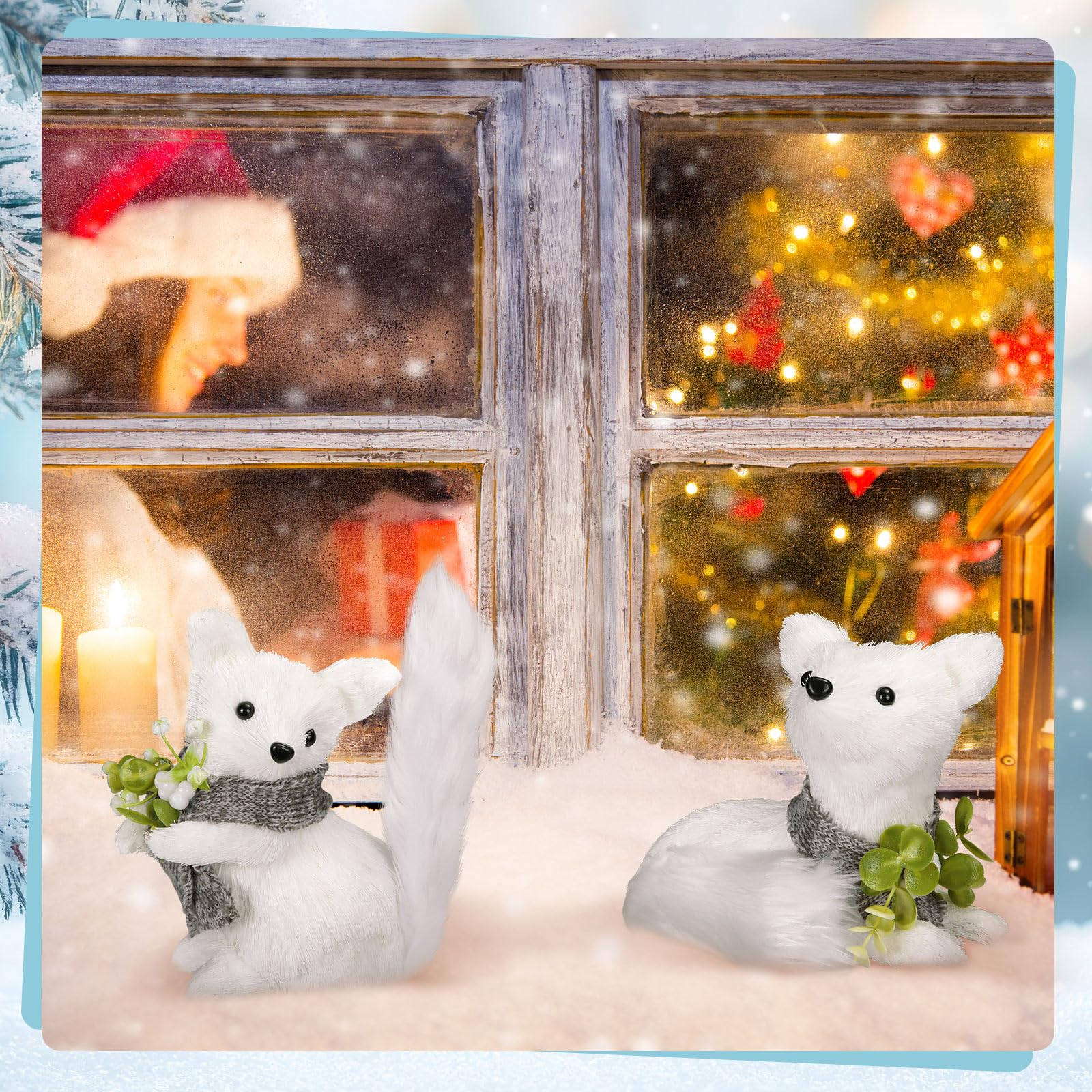 Amazon.com: Vercraft 2 Pack 9 Inches Christmas White Sisal Fox